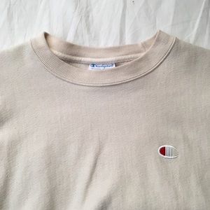 beige champion sweatshirt